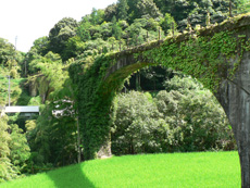 旧大正林道佐川橋（通称メガネ橋）